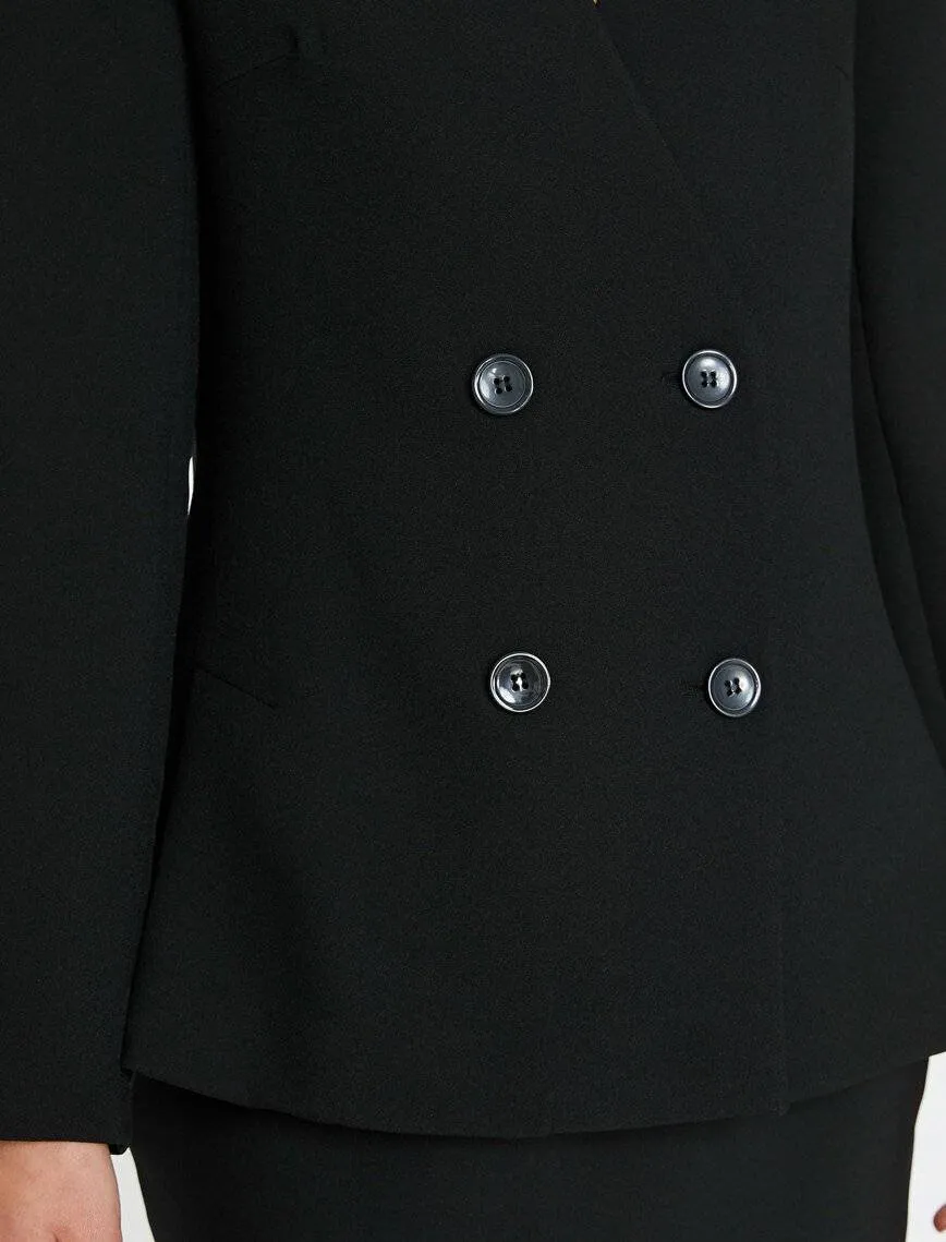 10733 Black Double-Breasted Jacket