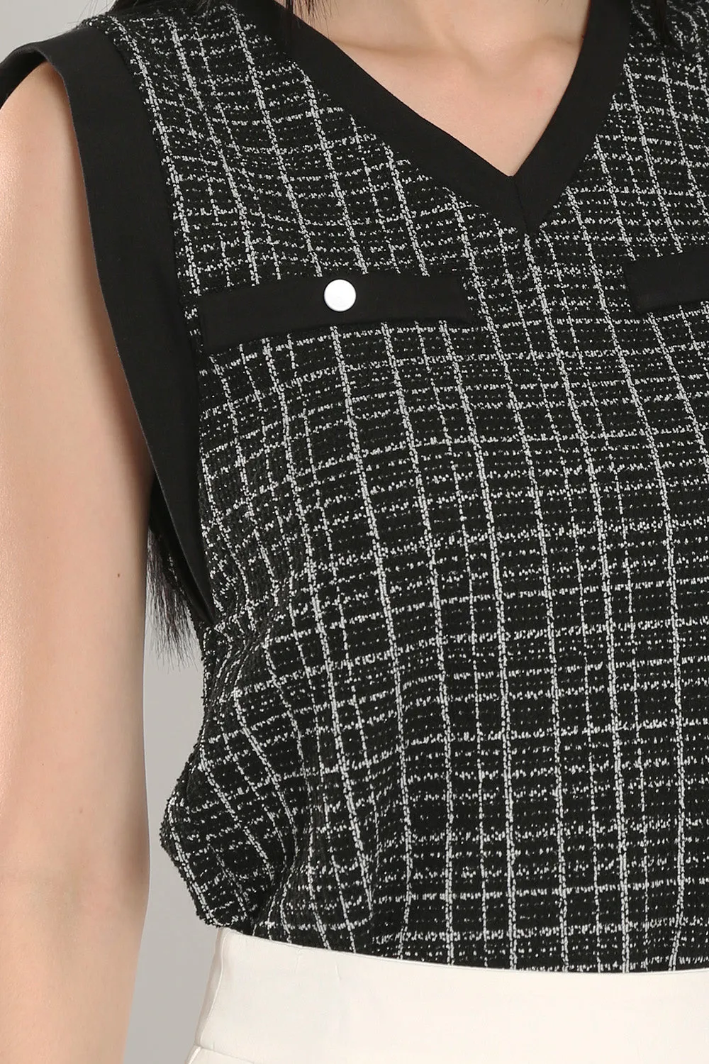 Alayna Top in Black Tweed