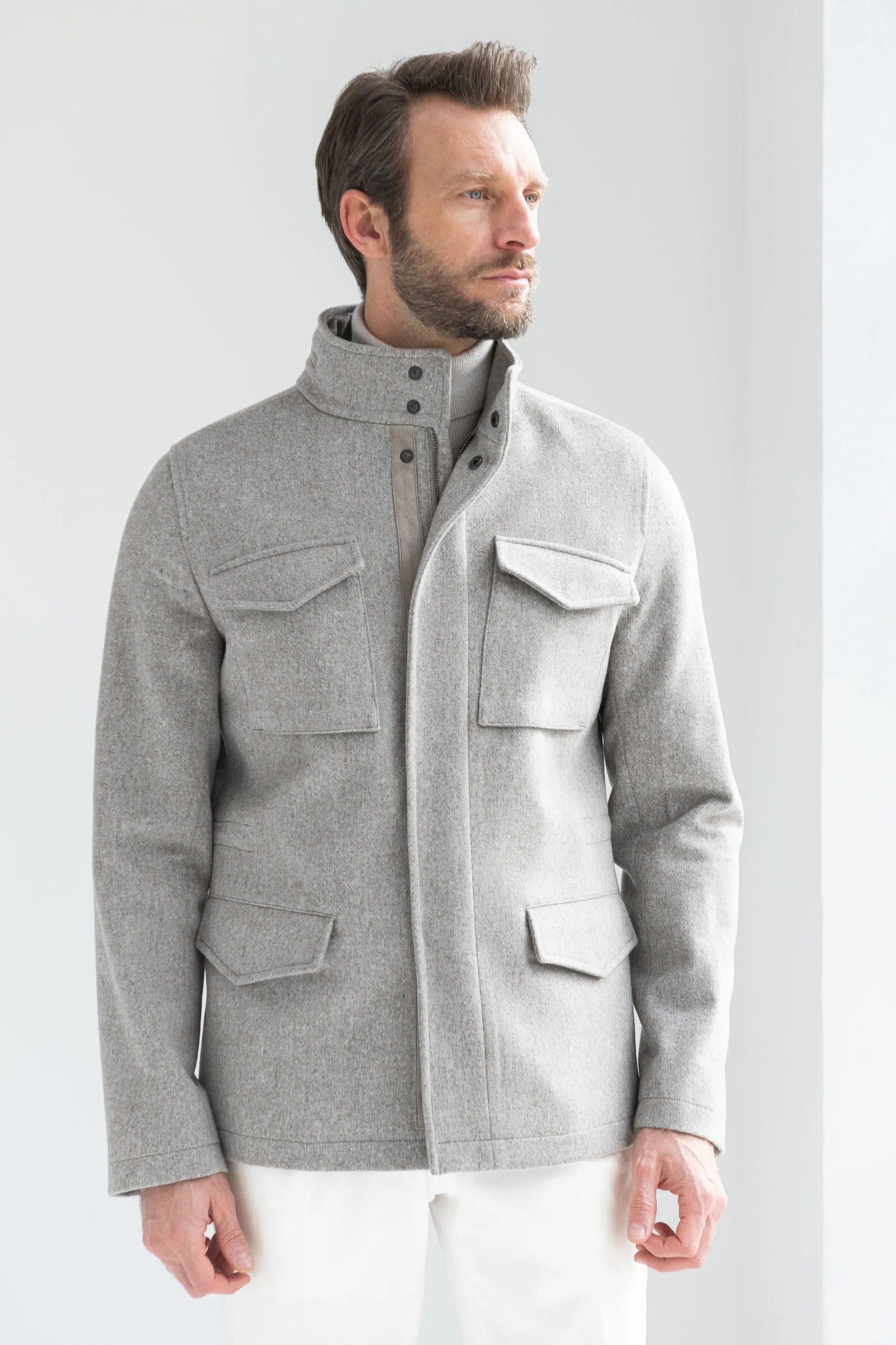 Beige field jacket - Made in Italy