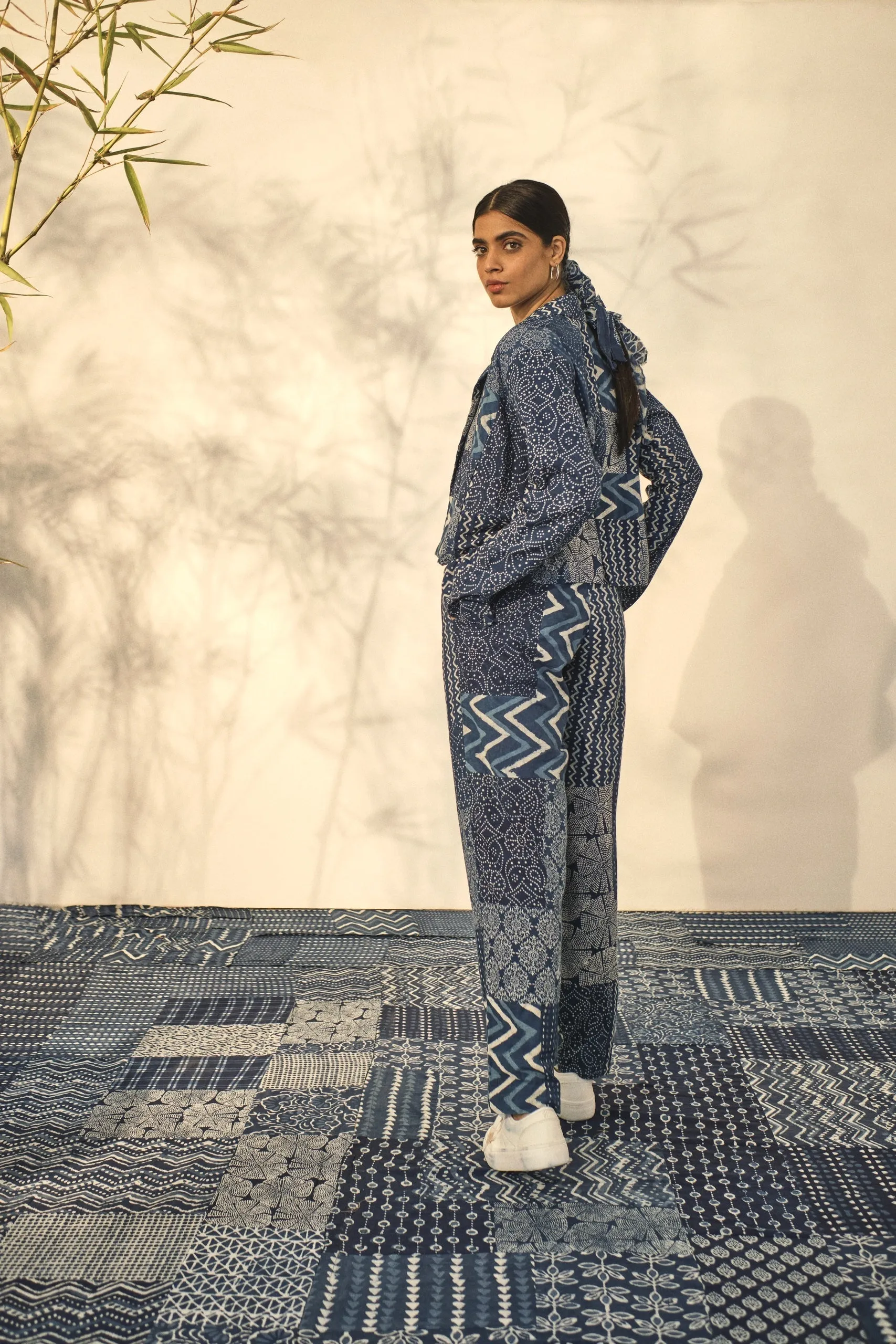 Blue Bagru Prints Blazer
