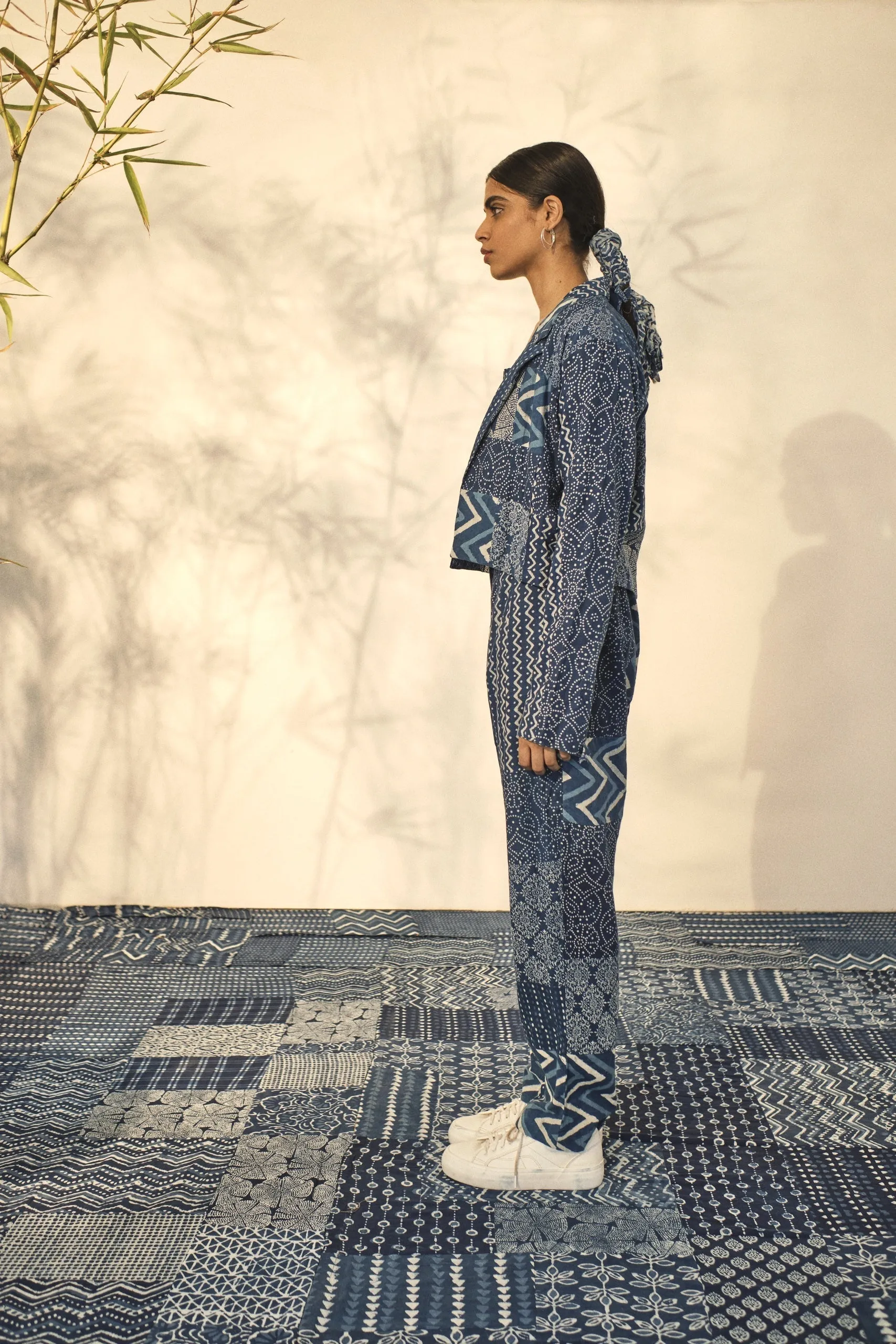 Blue Bagru Prints Blazer
