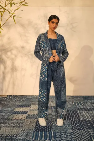 Blue Bagru Prints Blazer