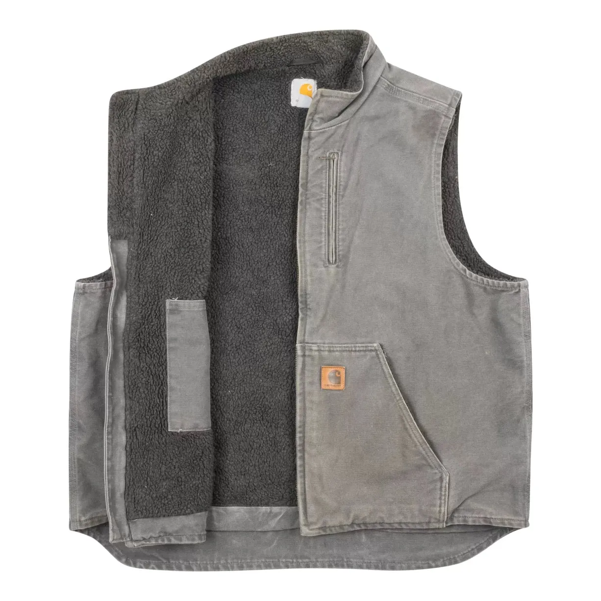 Carhartt Sandstone Sherpa-Lined Mock-Neck Vest - Men's