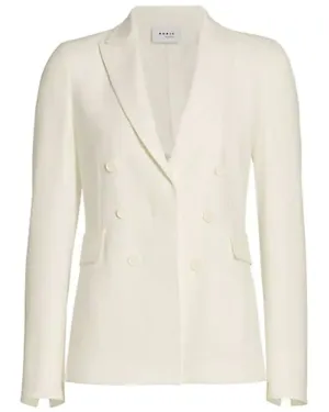 Cream Faux Double Breasted Blazer