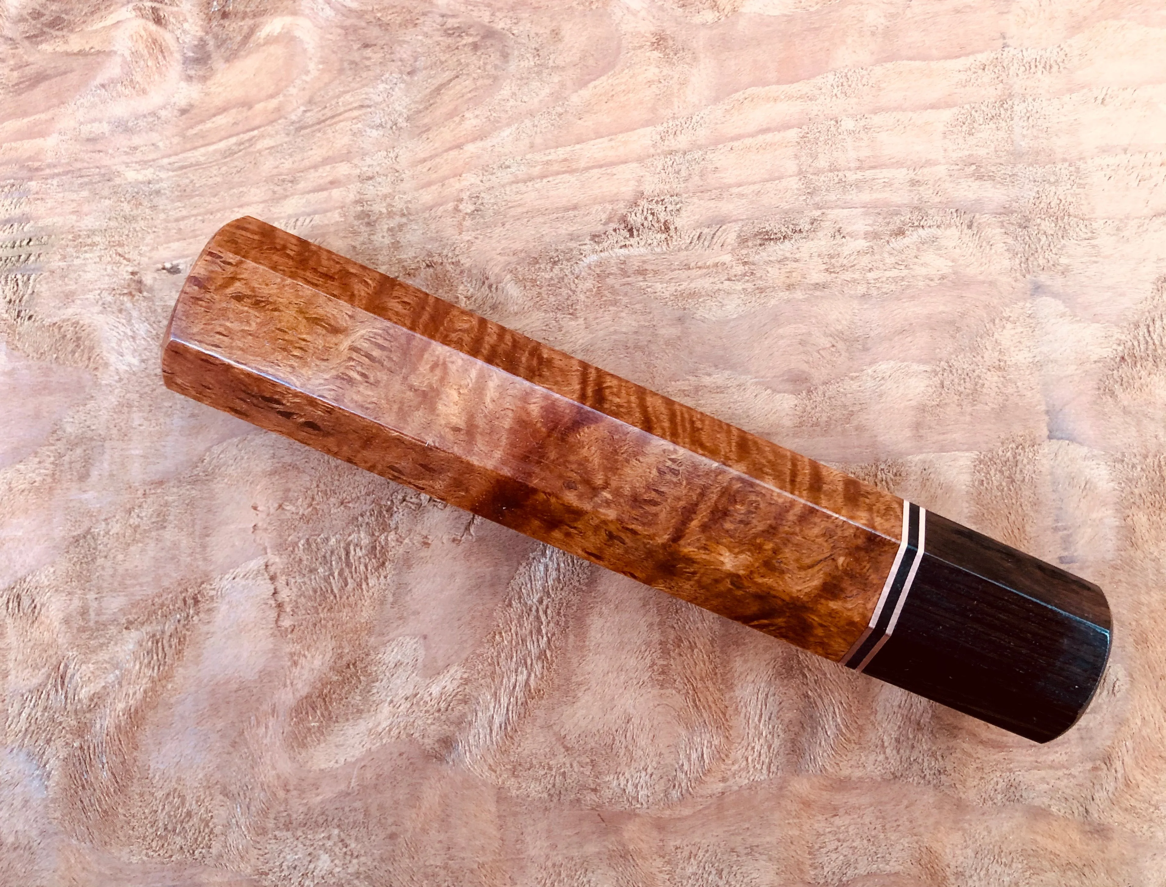 Custom Japanese Knife Handle - Buloke and African Blackwood