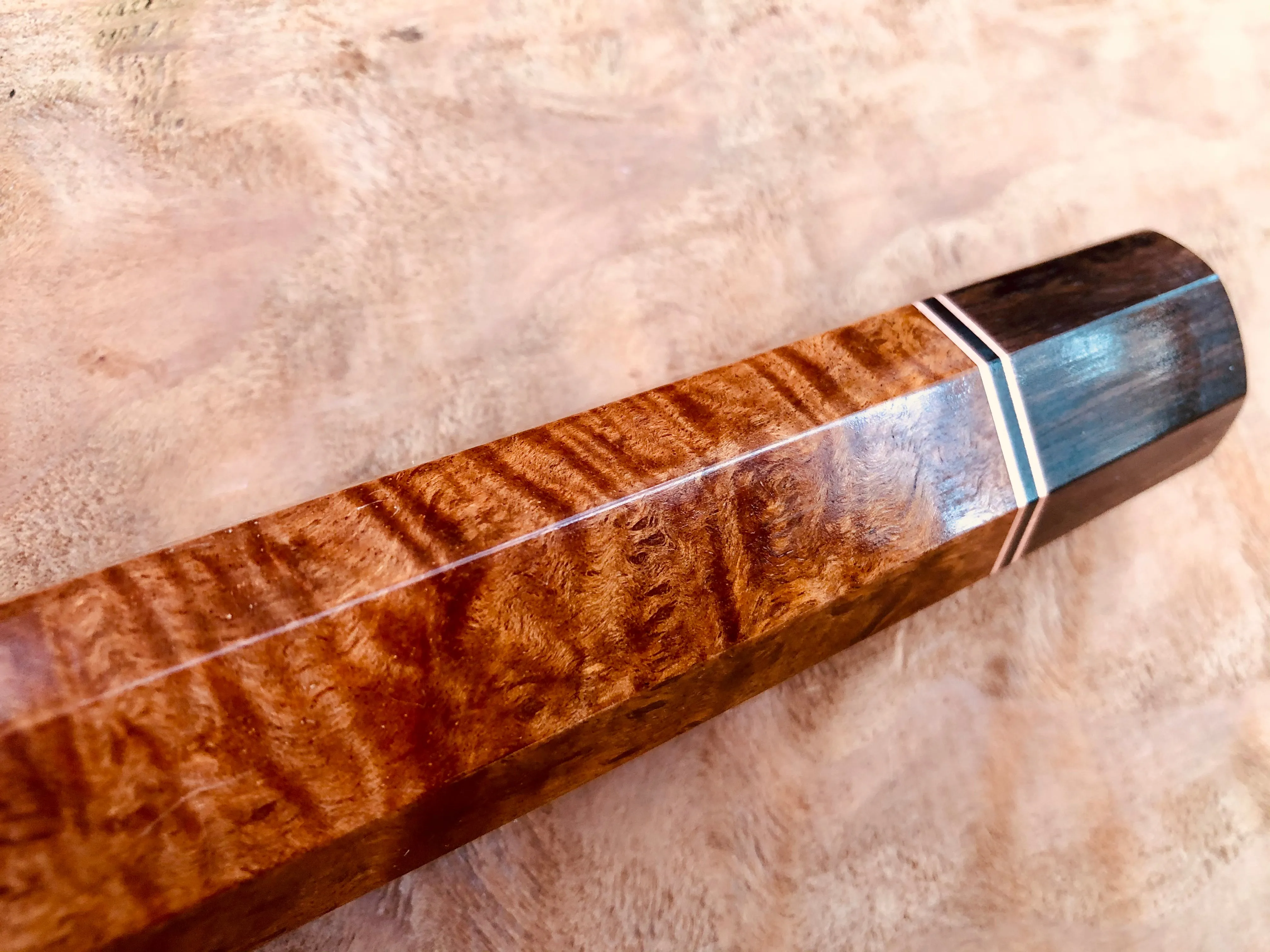 Custom Japanese Knife Handle - Buloke and African Blackwood