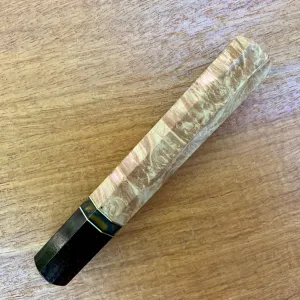 Custom Japanese Knife Handle - Maple burl and African Blackwood