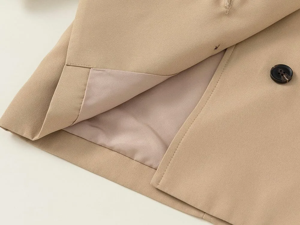 Double Breasted Long Trench Coat