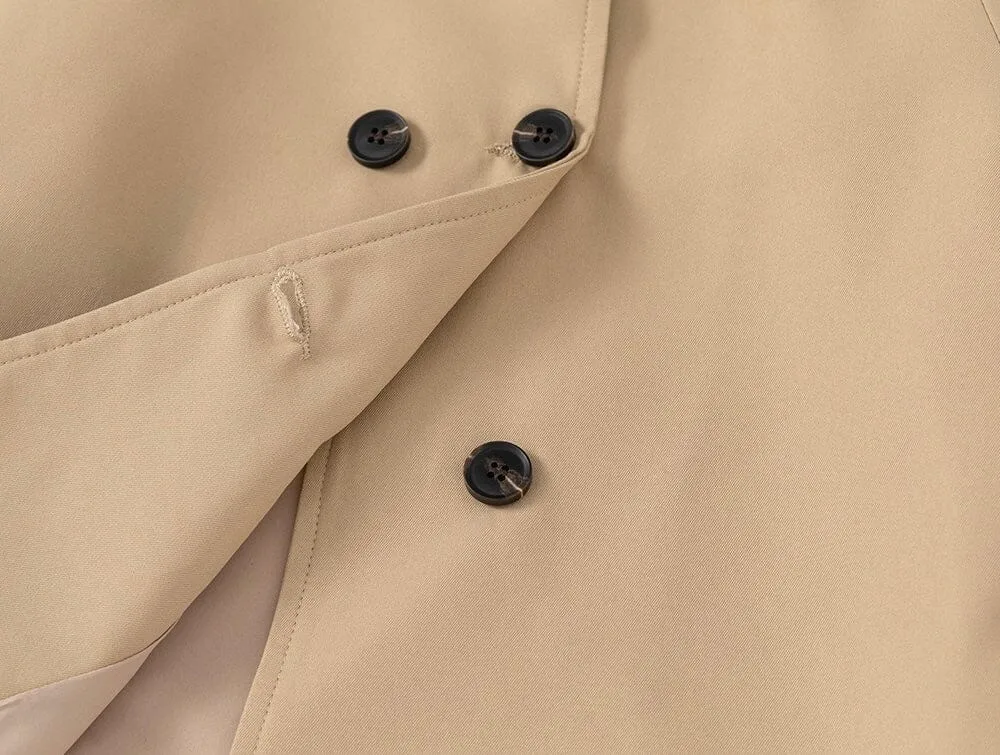 Double Breasted Long Trench Coat