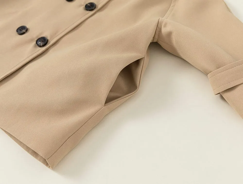 Double Breasted Long Trench Coat