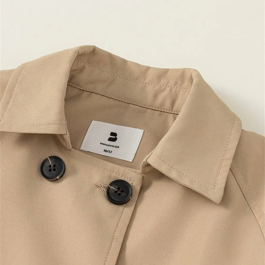 Double Breasted Long Trench Coat