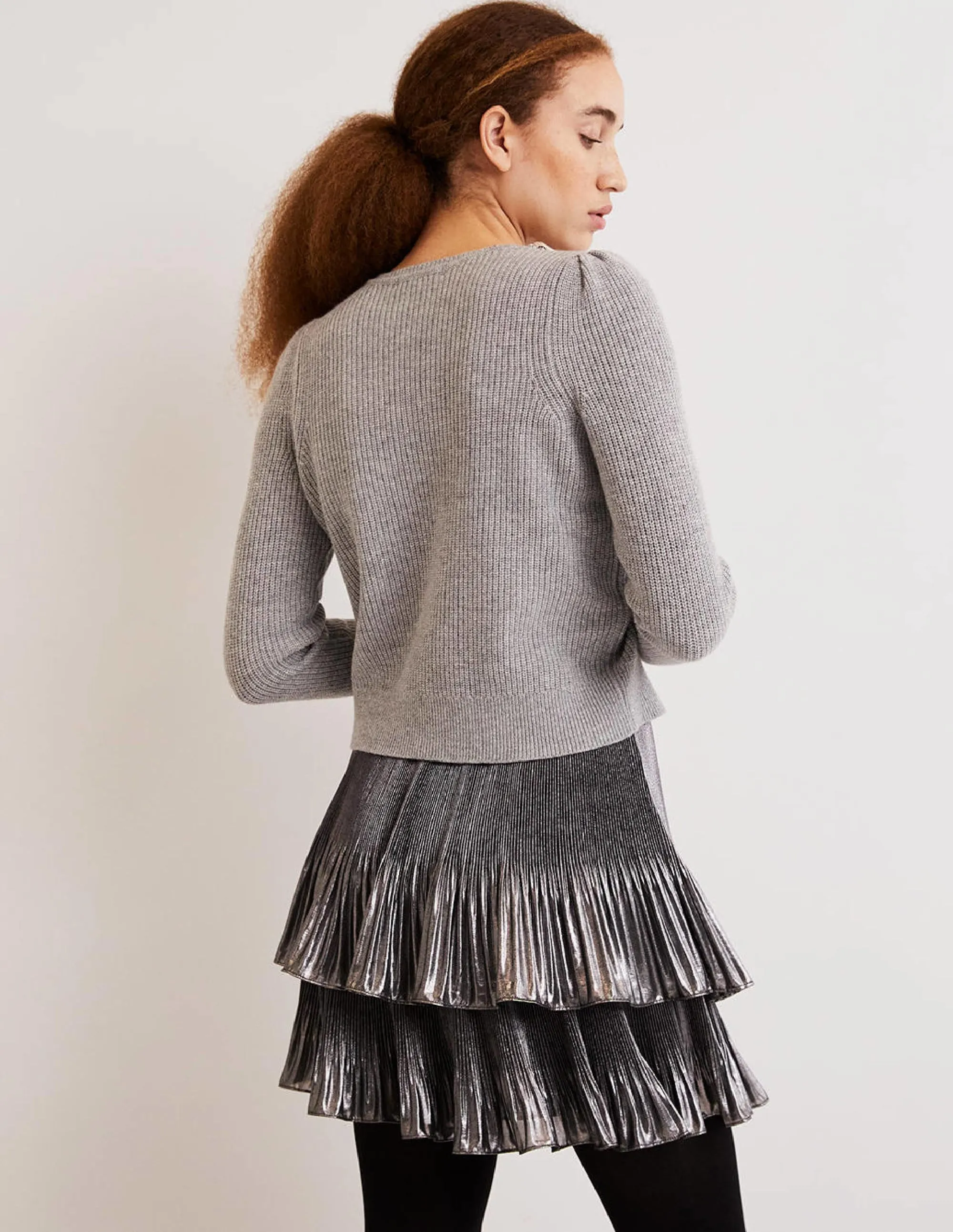 Embellished Party Jumper-Grey, Embellished Collar