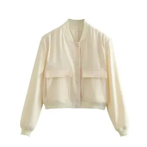 Ladies Bomber Jacket - Black Casual Outerwear
