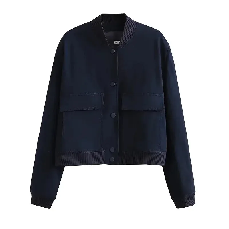 Ladies Bomber Jacket - Black Casual Outerwear