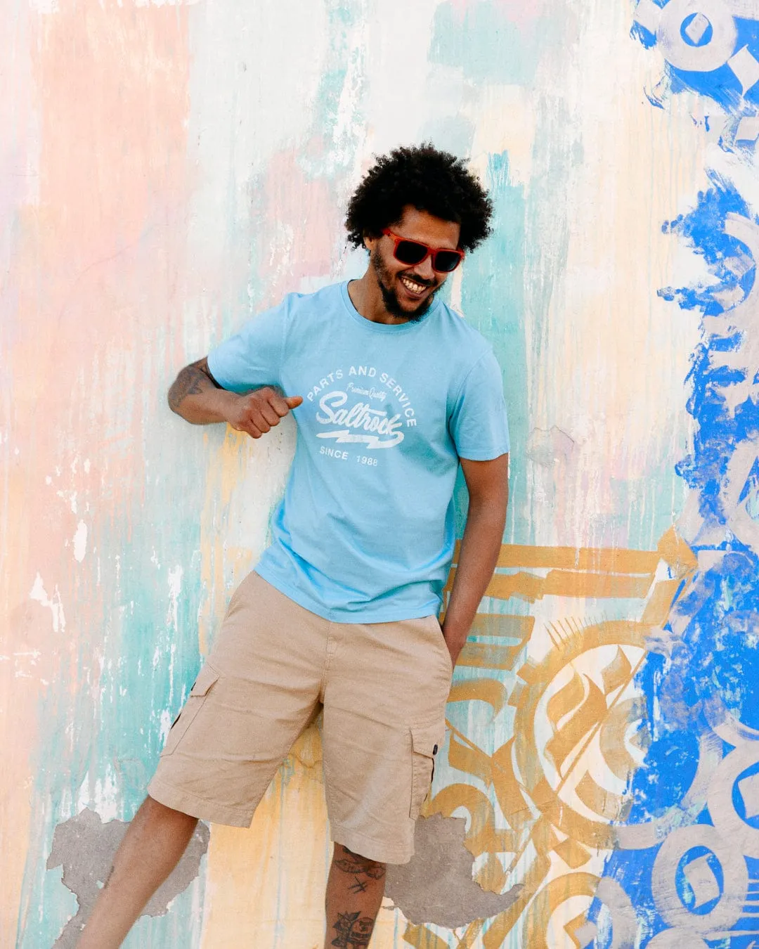 Last Stop Motel - Mens T-Shirt - Light Blue