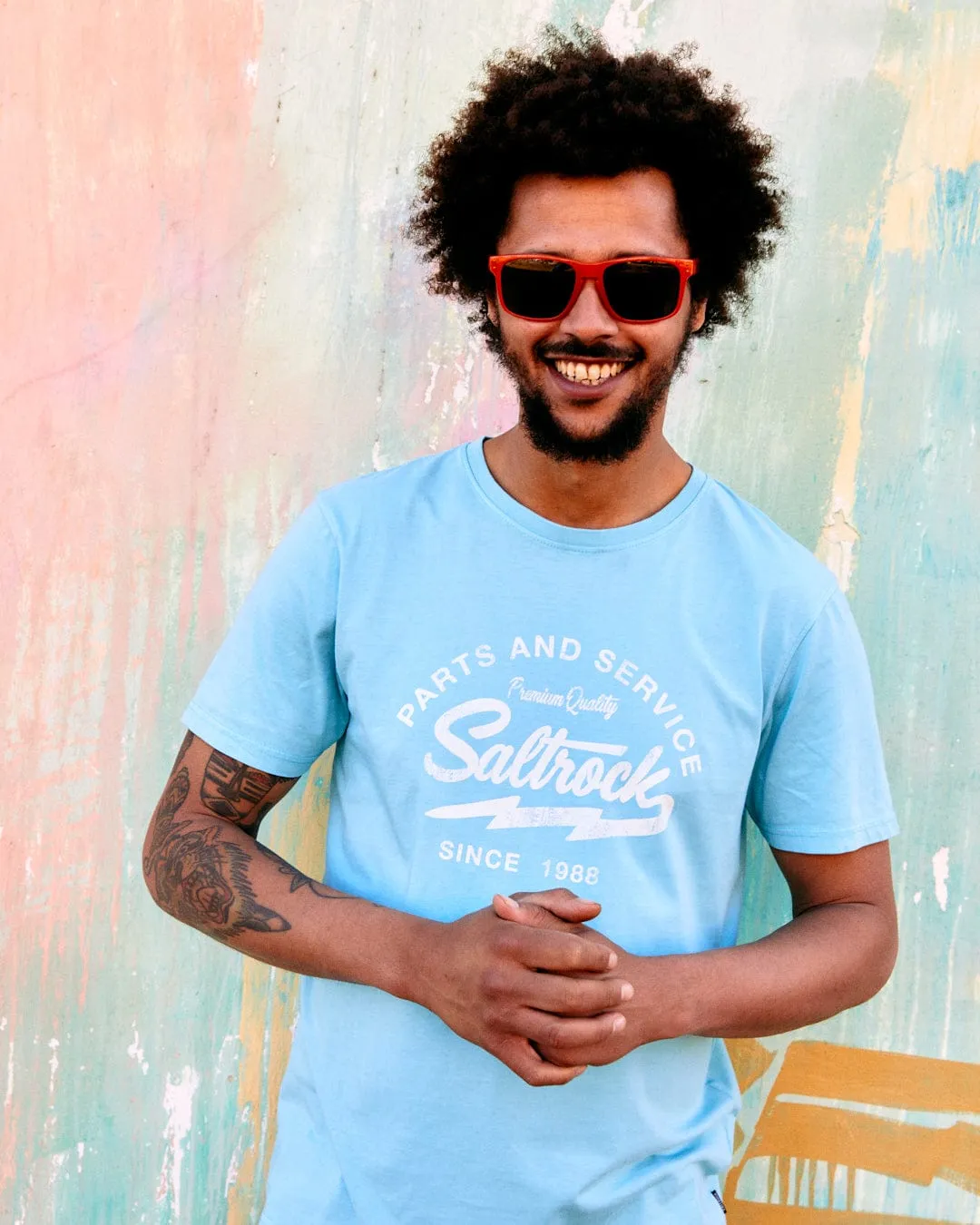 Last Stop Motel - Mens T-Shirt - Light Blue