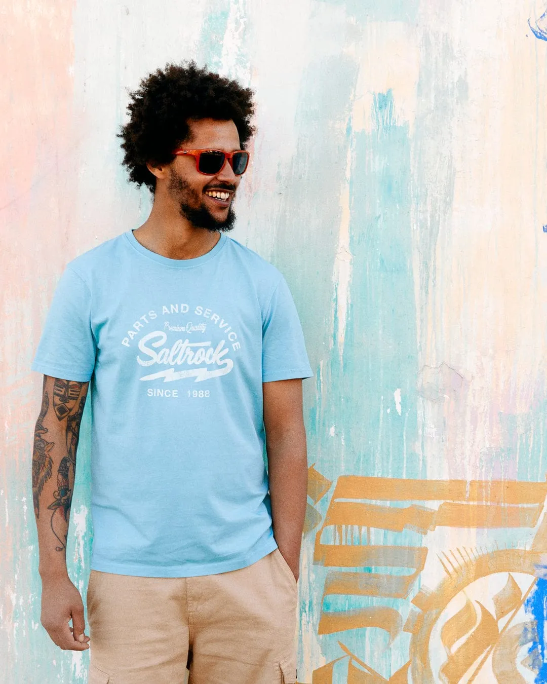 Last Stop Motel - Mens T-Shirt - Light Blue