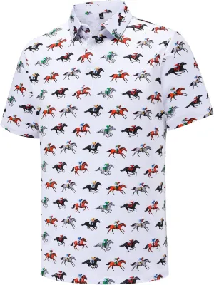 Men's Golf Polo Shirts Funny Golf Shirts for Men Performance Moisture Wicking Quick Dry Athletic Short Sleeve Shirts