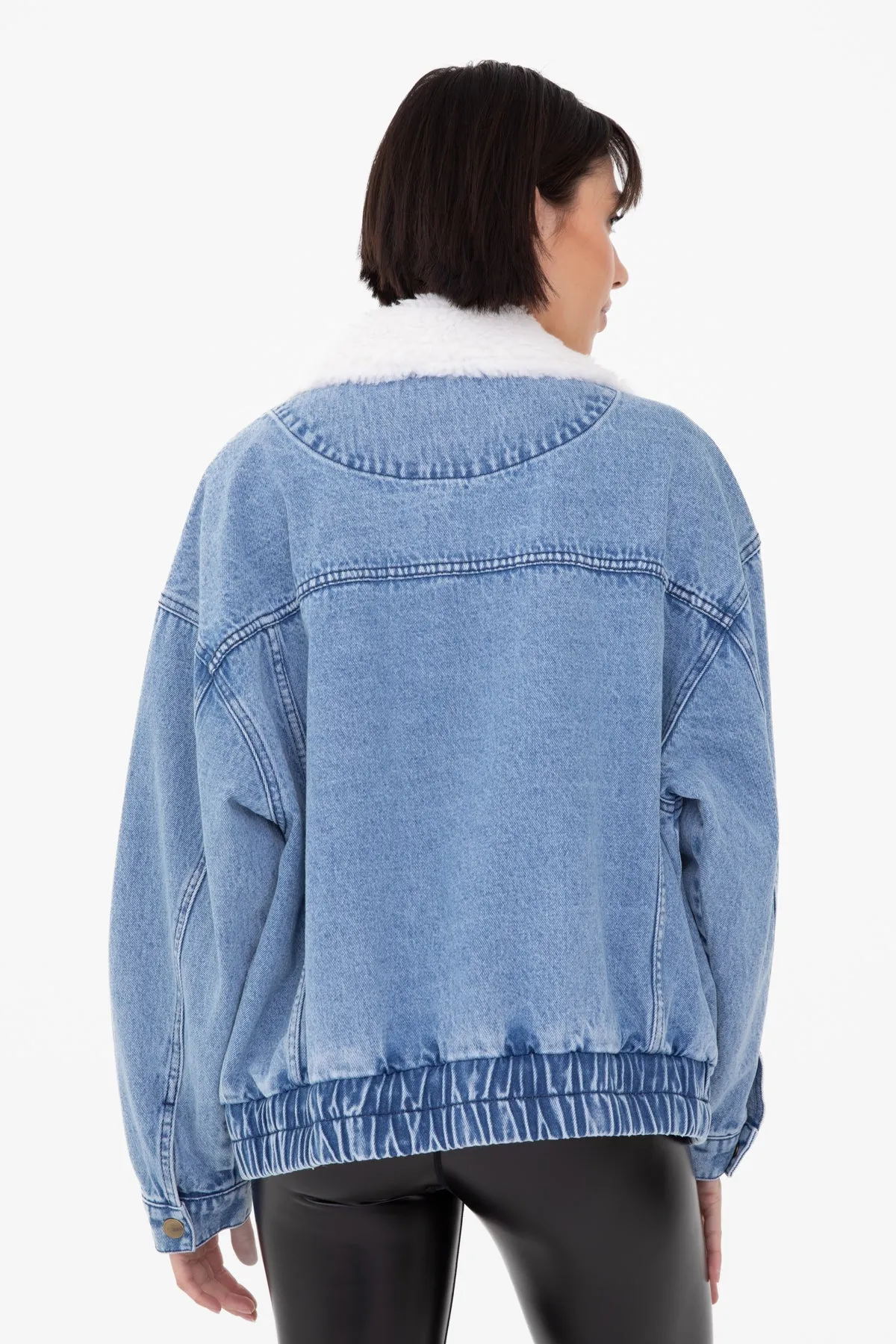 Oversized Bomber Denim Jacket