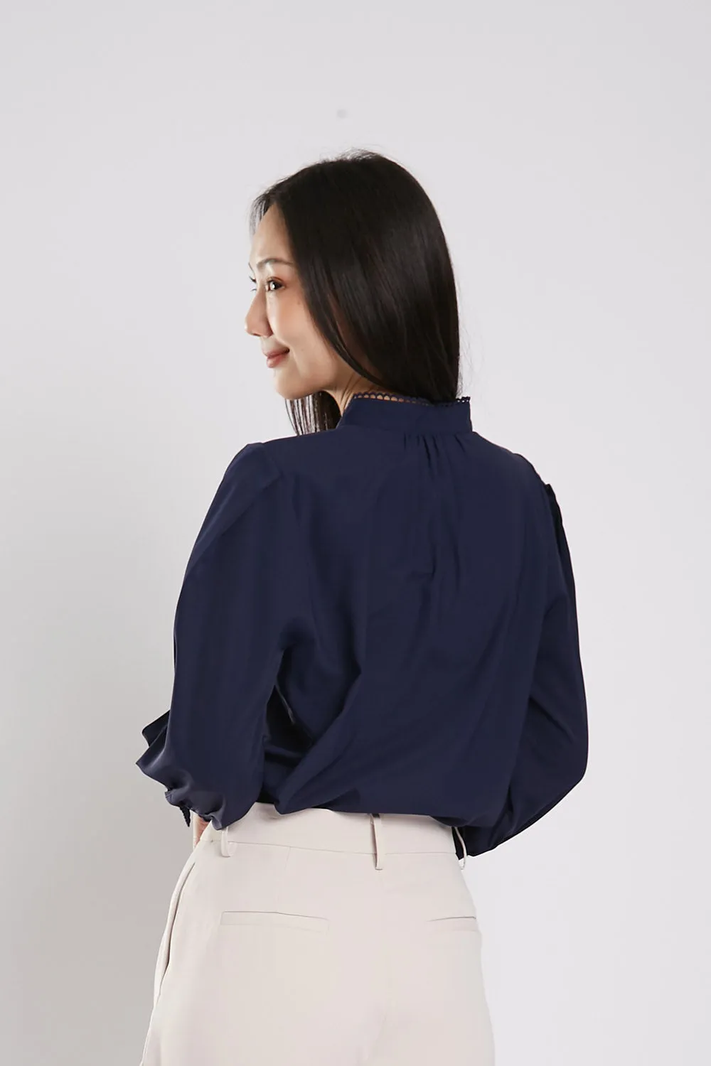 Rasha Blouse in Navy Blue