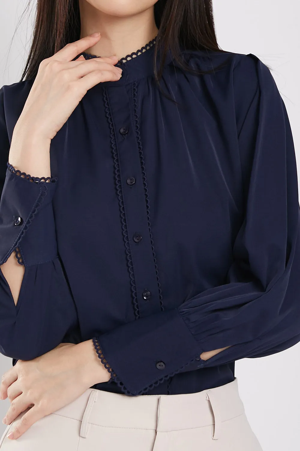 Rasha Blouse in Navy Blue