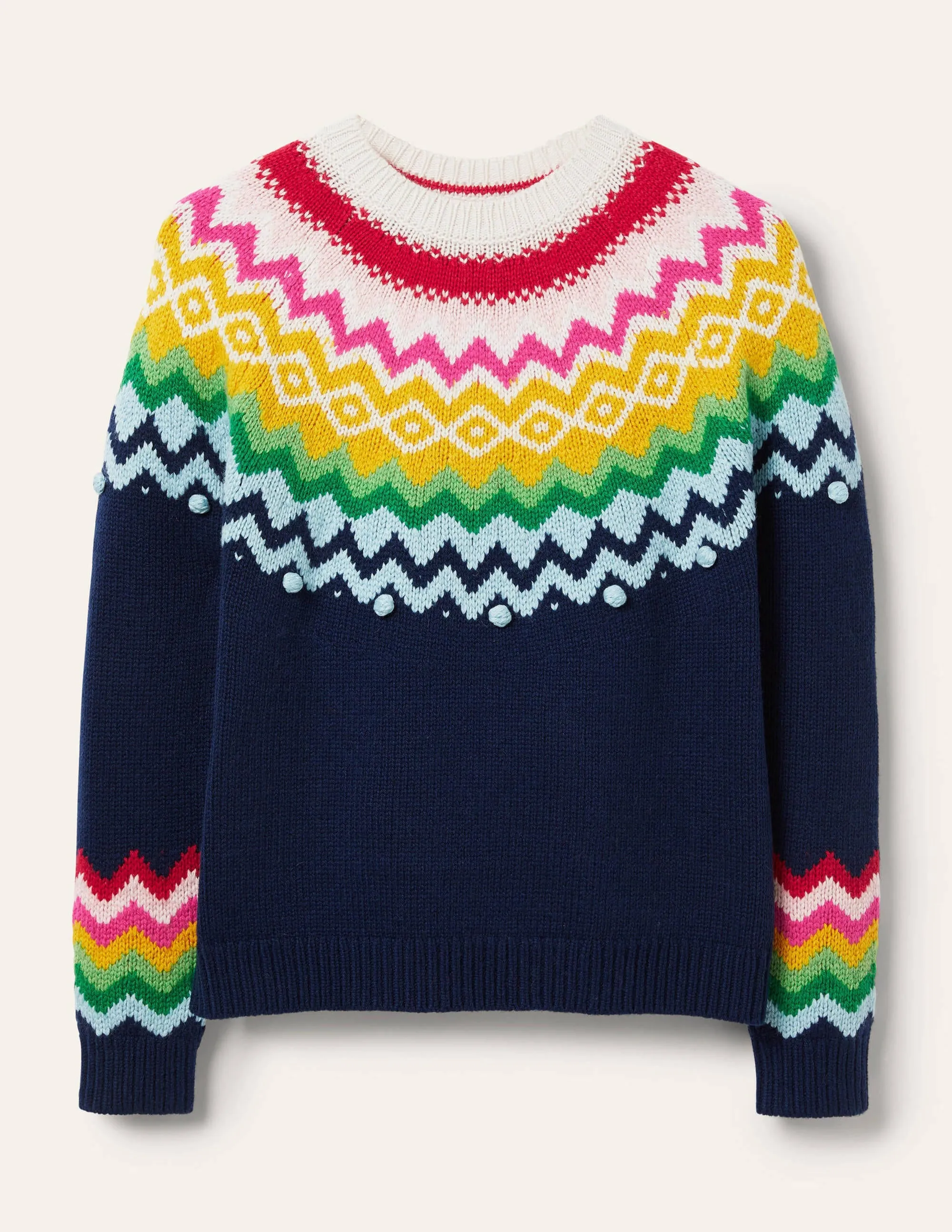 Relaxed Fair Isle Jumper-Starboard Blue