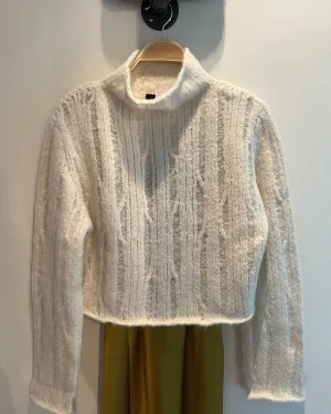 Ribbed Cropped Sweater | Ivory