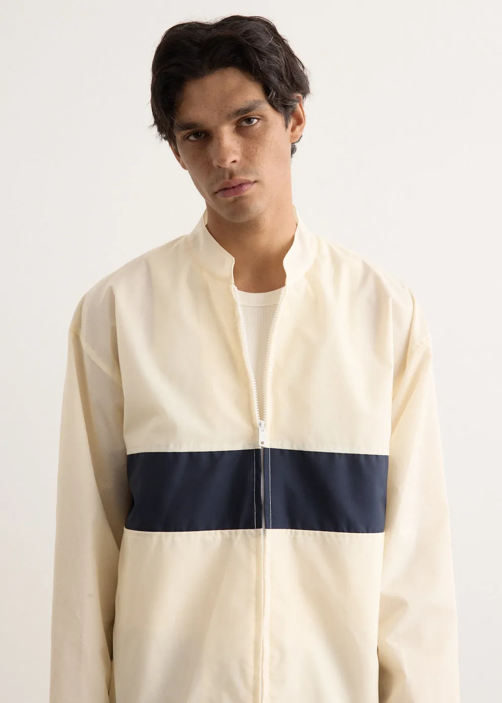 Stripe Nylon Oxford Boat Jacket
