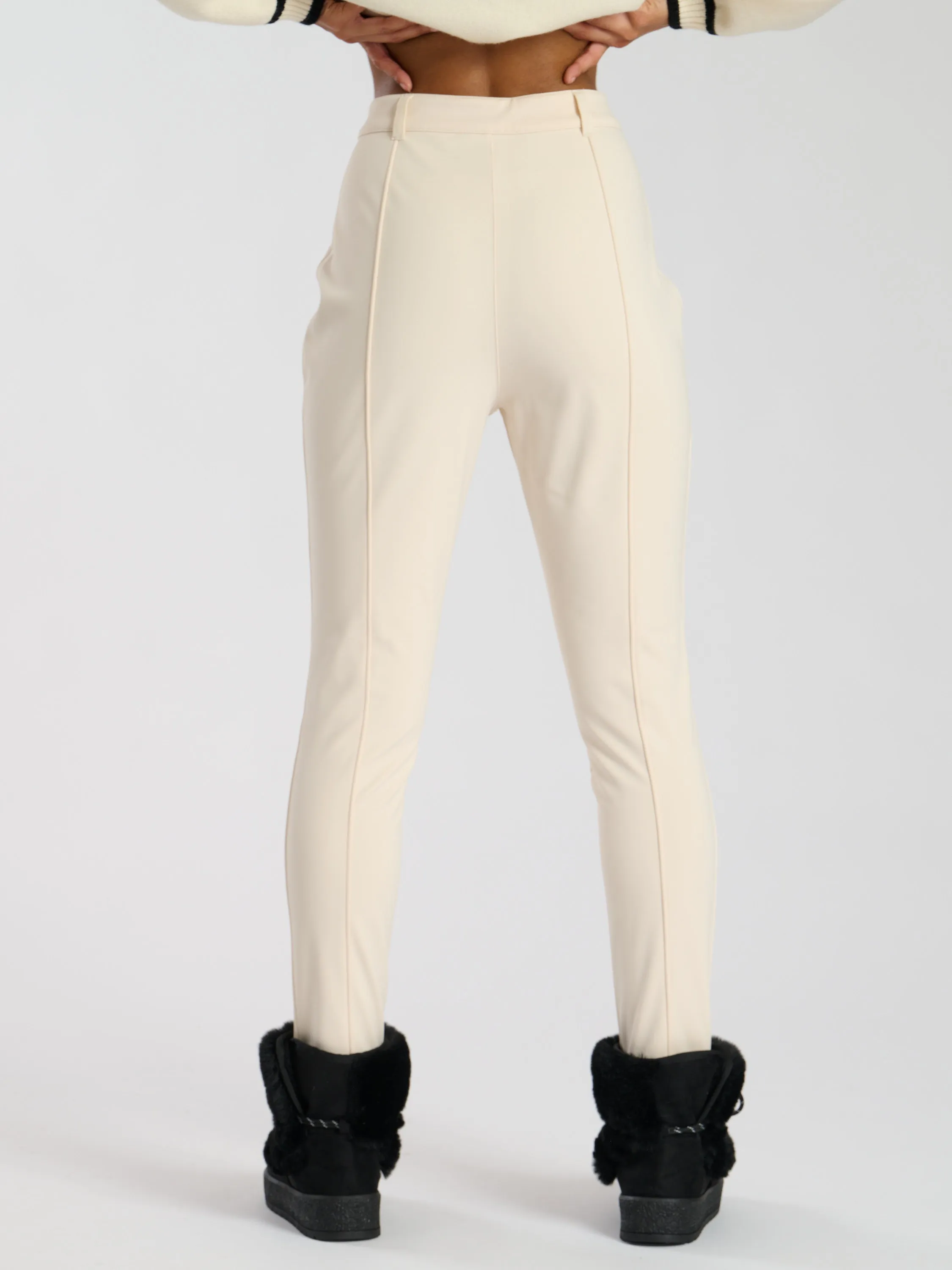 The 'Off-piste' ski stirrup trousers in cream