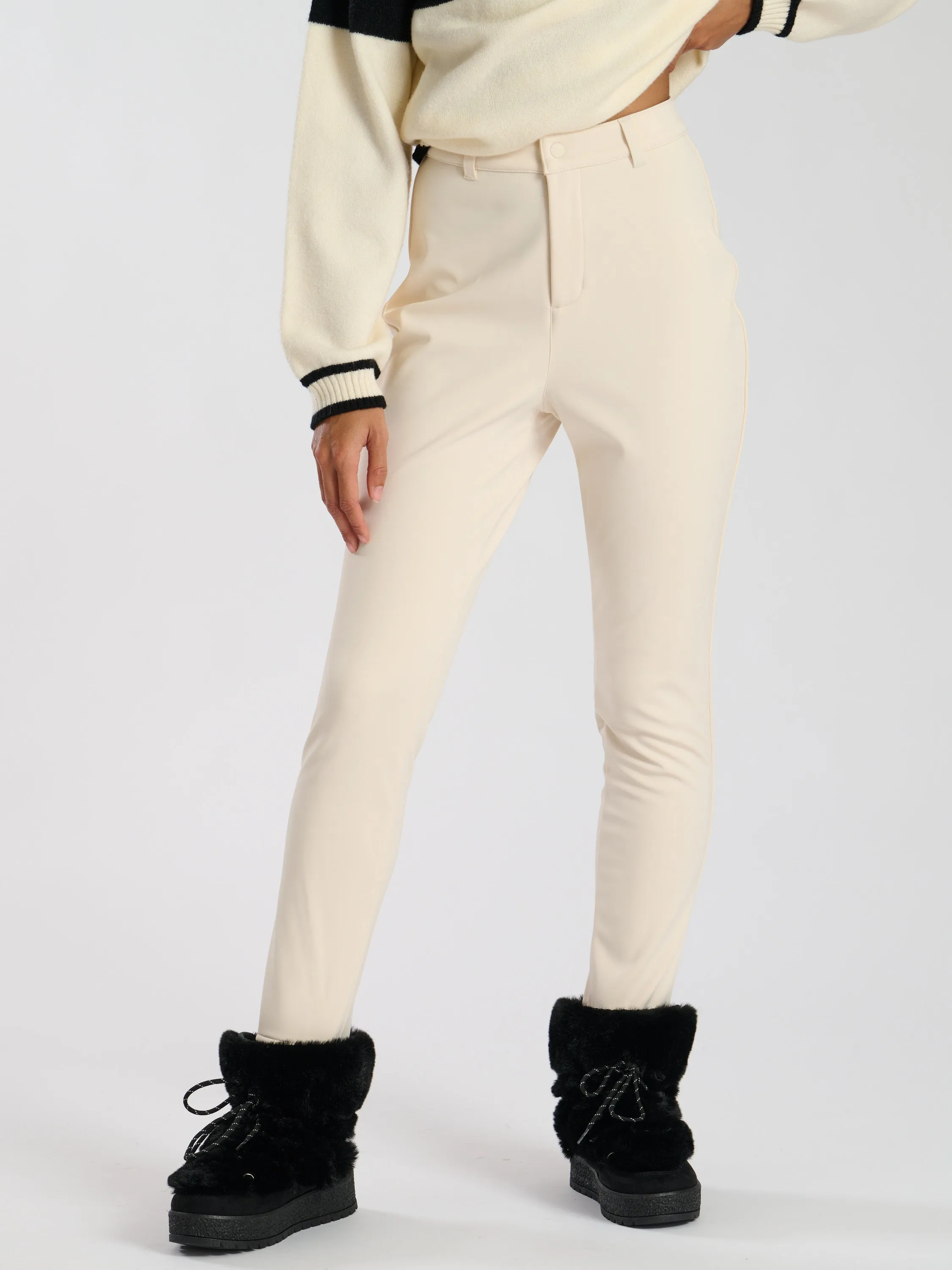 The 'Off-piste' ski stirrup trousers in cream